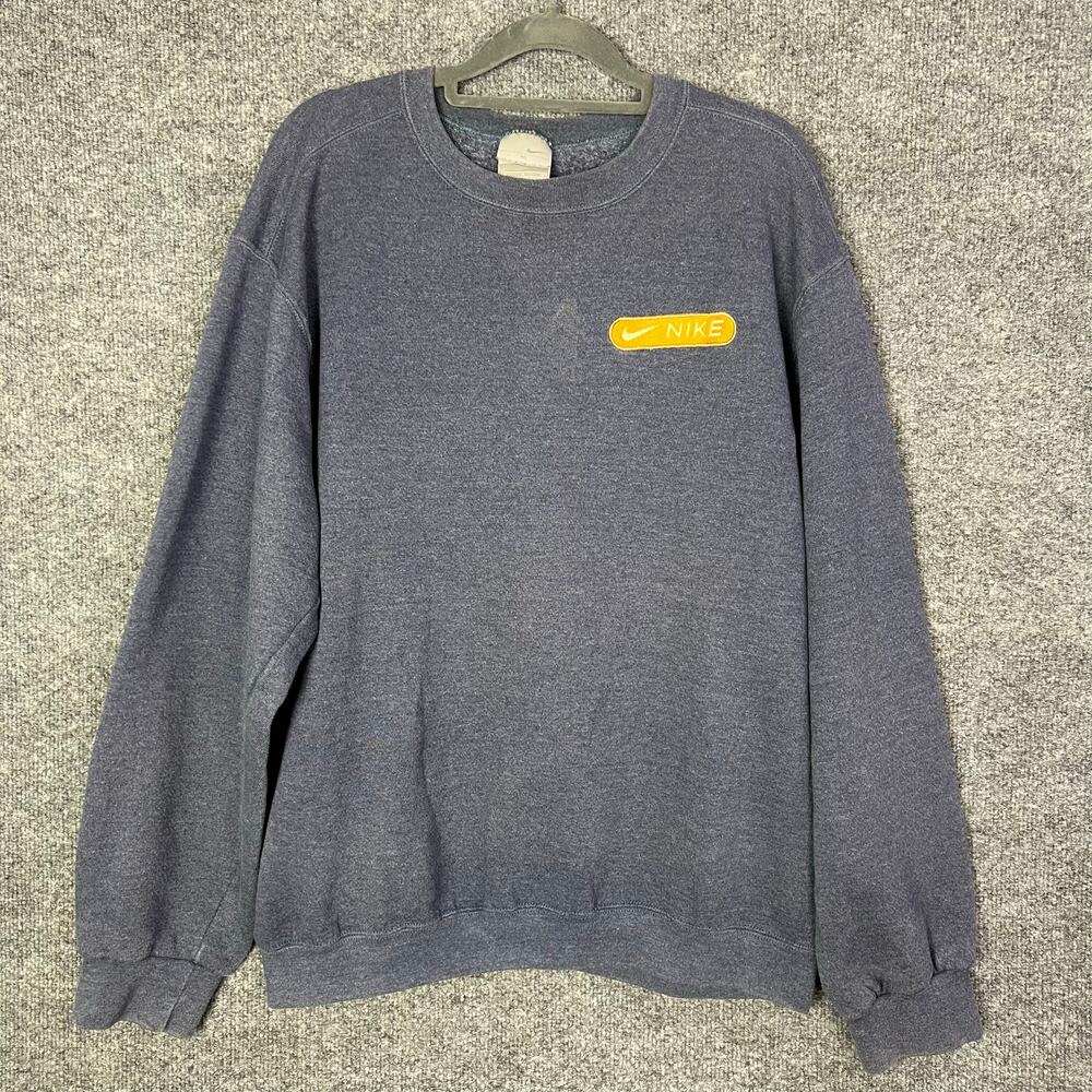 Vintage 90s Nike Crewneck Sweatshirt Swoosh‎ Spellout Logo Men's Size M USA MADE